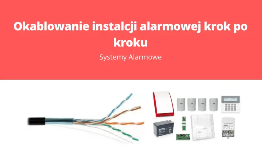 Przewody alarmowe, czujniki, syrena, akumulator i centrala alarmowa.
